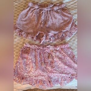 Floral Ruffle Hem PJ Shorts Set